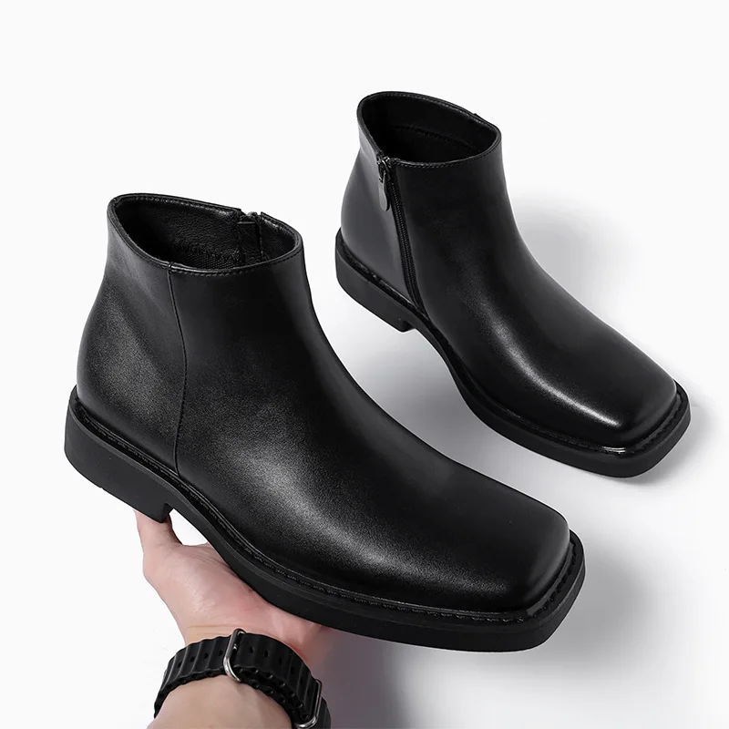 Vintage Fashion Aesthetic - Black New Fashion Men Casual Leather