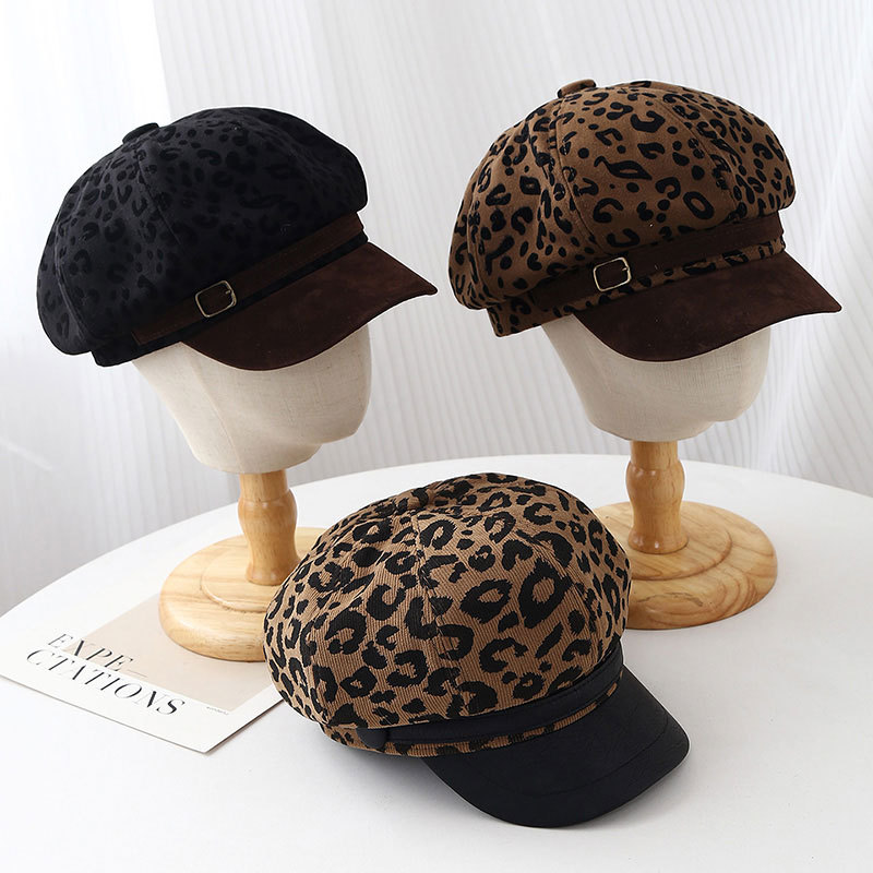 Retro Leopard Print Wide Brim  - Vintage Fashion Hats recension och pris
