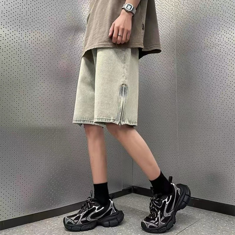 Men's Mud Color Denim Shorts 5 - Vintage Fashion Instagram recension och pris