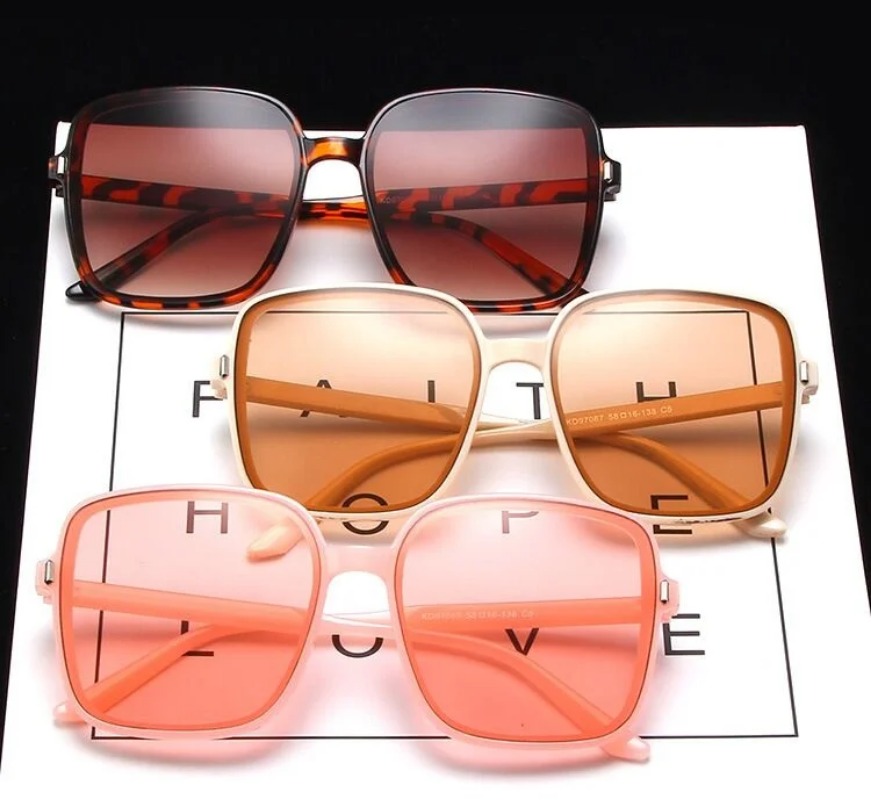 Vintage Oversized Square Sungl - Vintage Fashion Female recension och pris