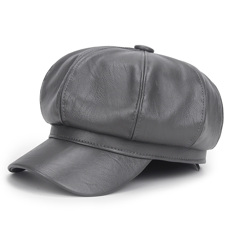 Winter Black PU Leather Hat fo - Vintage Fashion Hats recension och pris