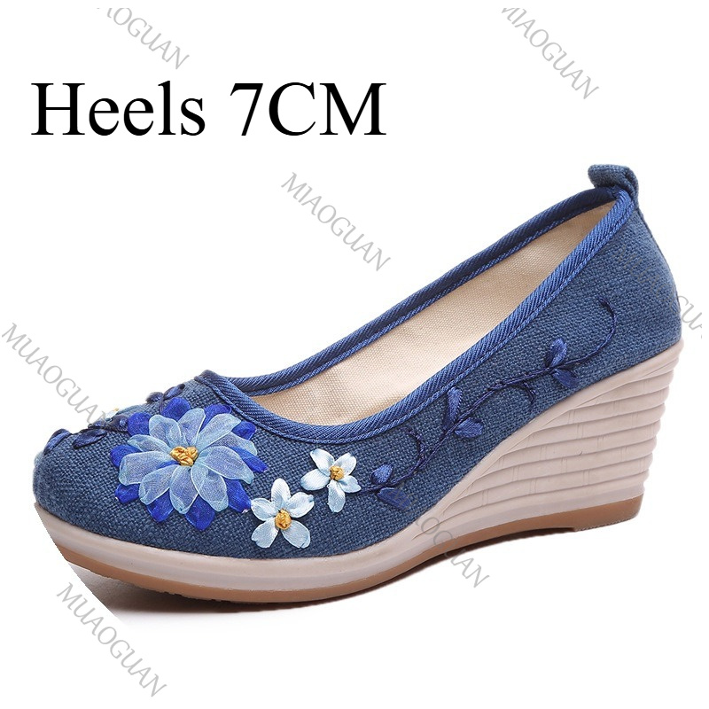 Embroidered Women Comfort Wedg - Vintage Fashion Female recension och pris